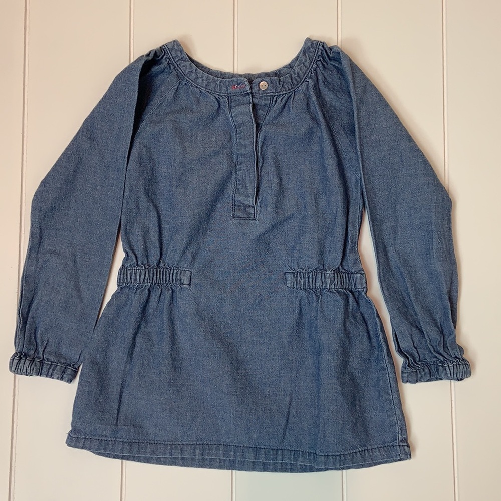 Carter's Girls Chambray Denim Blue Dress Size 3 Toddler